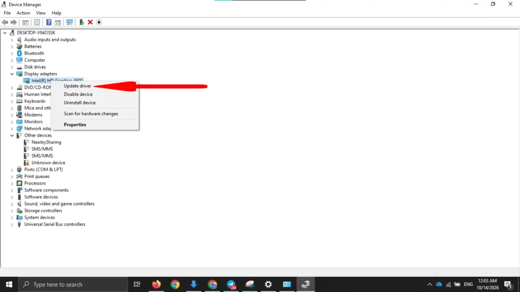 Update Driver Device Manager