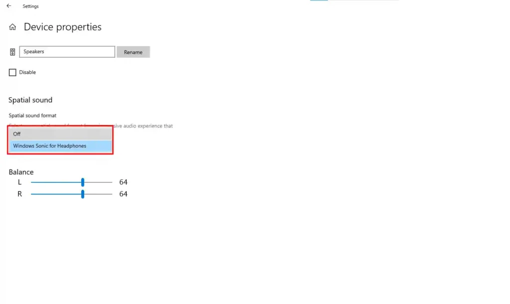 Disable Spatial Sound on PC - Step 2