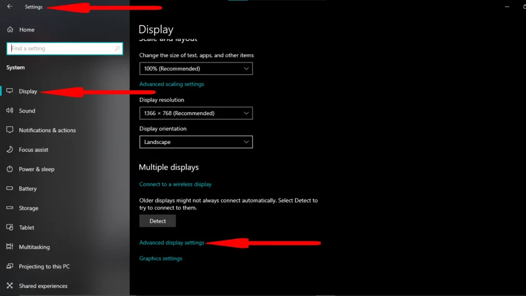 Display settings