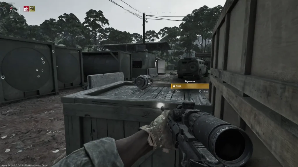 Dynamo on top of a crate