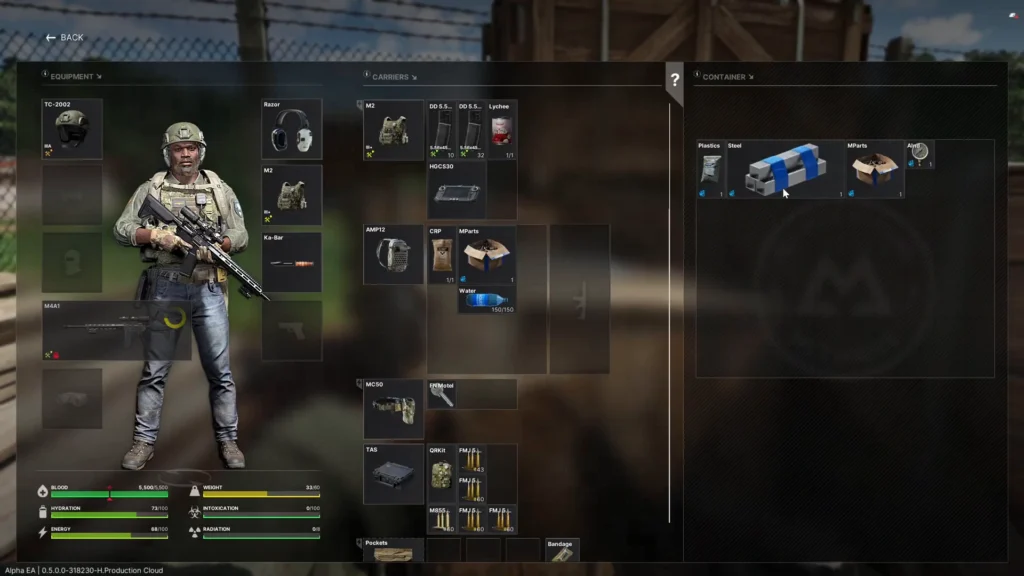 Plastics in the game's inventory