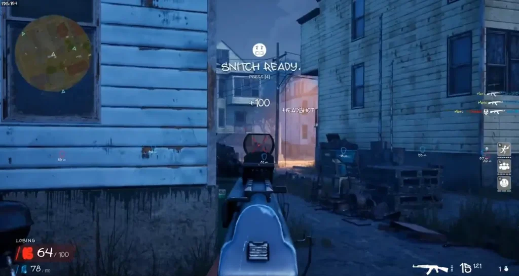 Hood Warfare 2 Snitch killstreak ready notification during gameplay