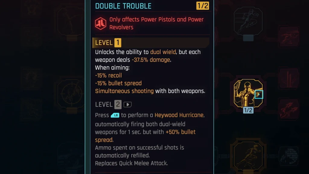 Double Trouble perk and its dual-wielding effects