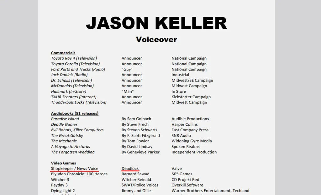 Jason Keller's resume