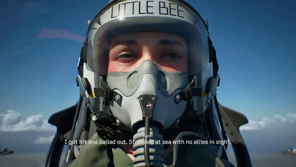 Kate Evans flying an aircraft