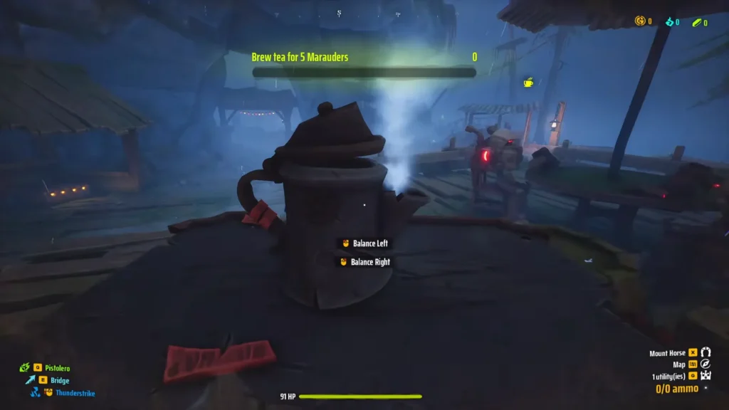 Keeping your balance while carrying teapot
