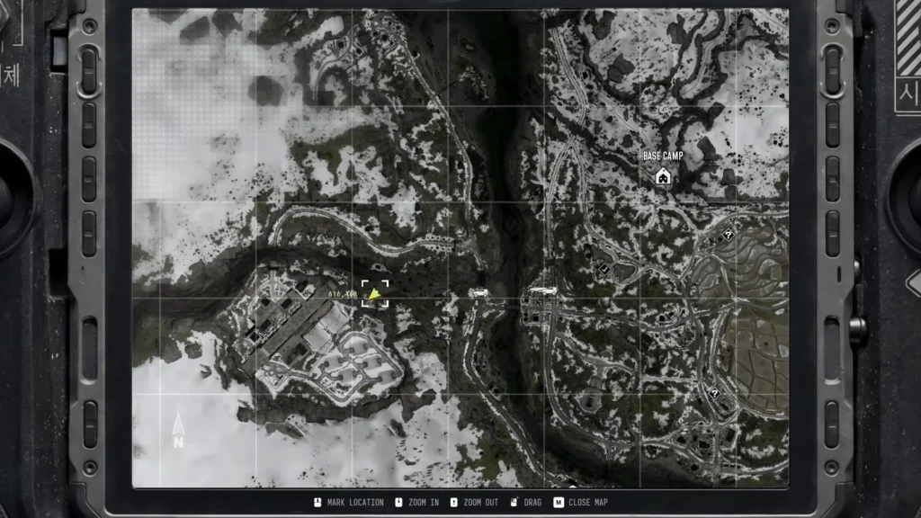 MW4 Stranded Tac-Map showing the Island Hidden Bunker location at coordinates 616, 168
