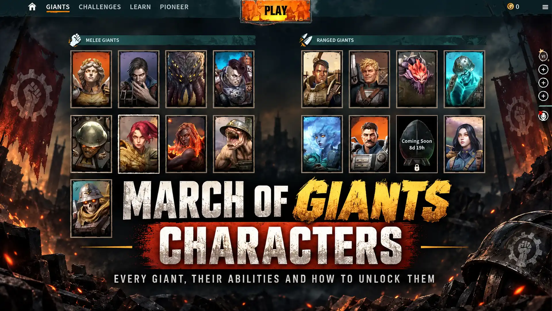 March of Giants Characters