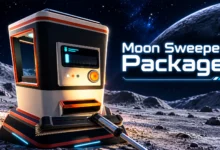 Moon Sweepers Packager on the moon