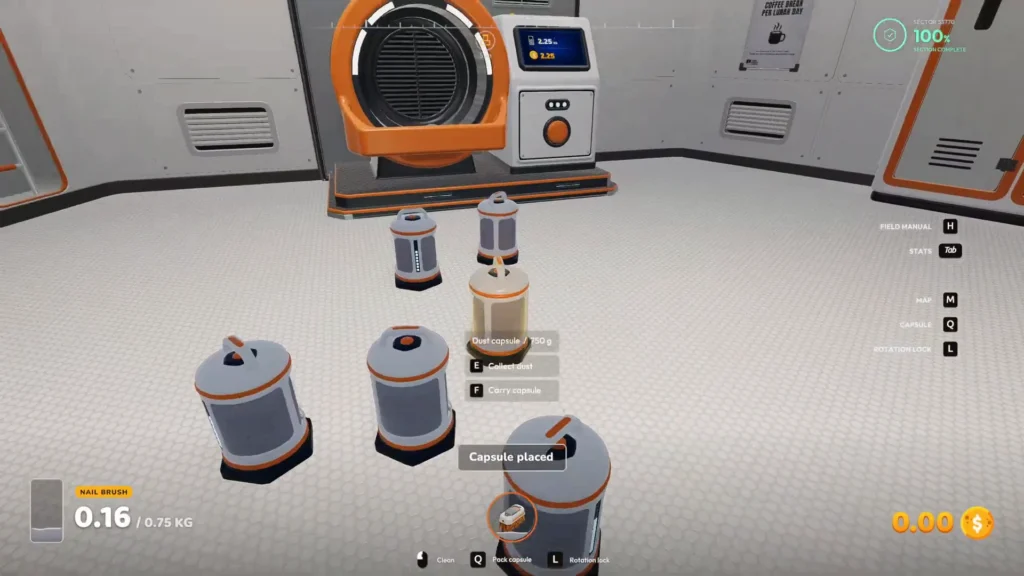 Moon Sweepers Dust Capsules on the floor