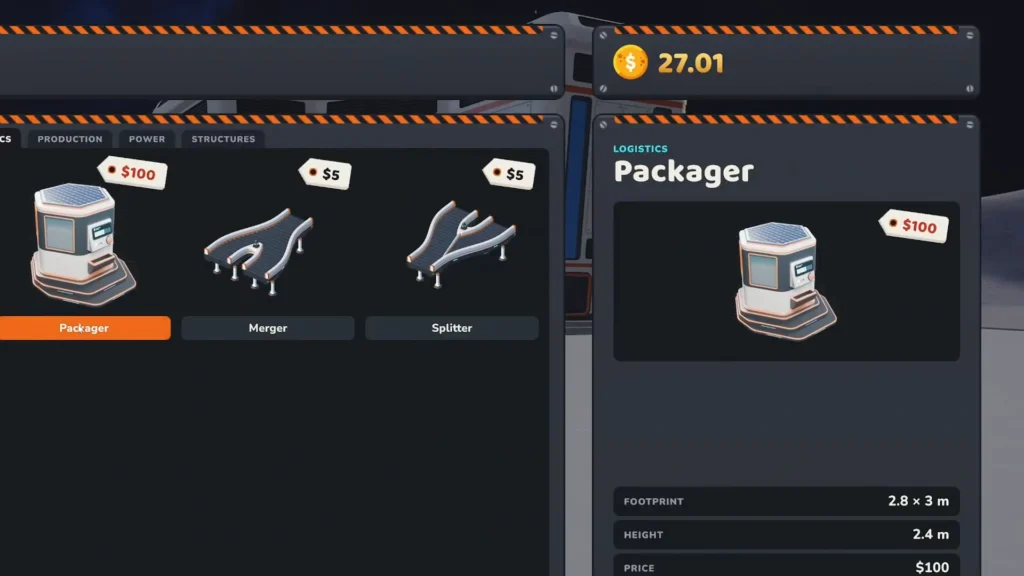 Moon Sweepers Packager as shown in the menu