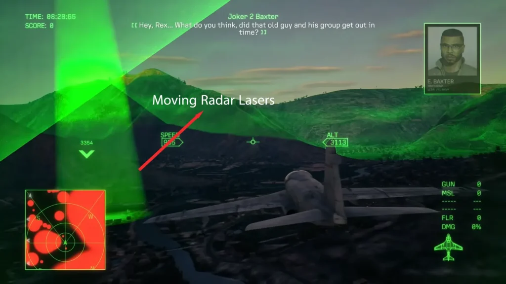 Moving radar lasers in Mission 14 Ace combat 8
