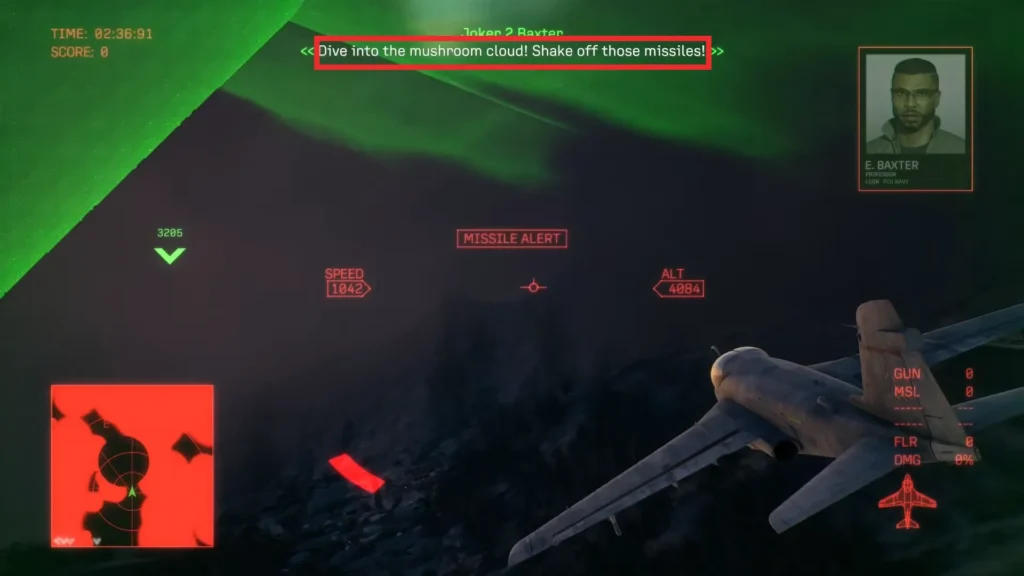 Mushroom cloud in mission 14 of Ace Combat 8