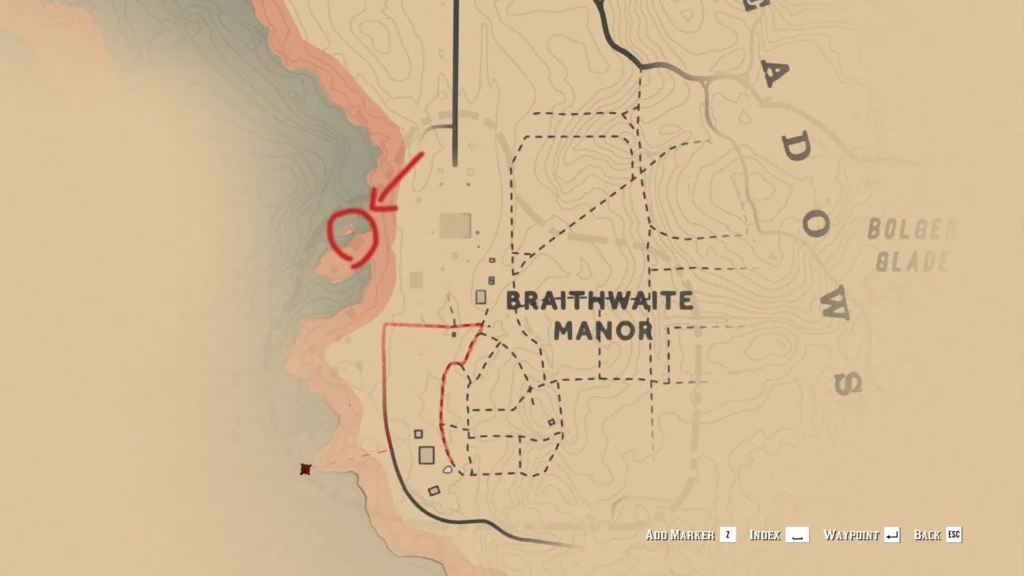 Naval Compass location inside the Braithwaite Manor boathouse in Red Dead Redemption 2