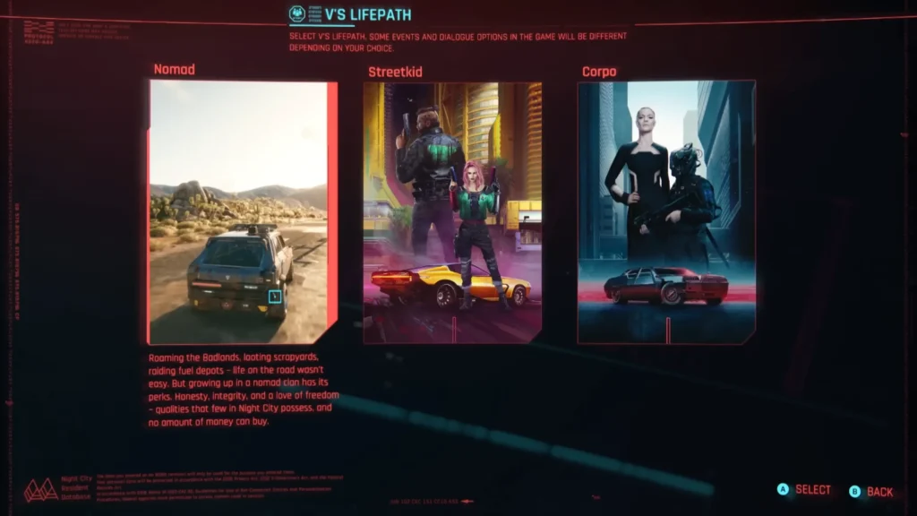 Nomad Lifepath cyberpunk 2077