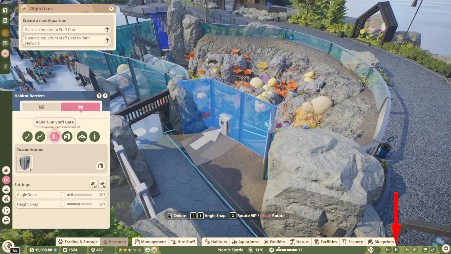 Planet Zoo 2 Pause Button arrow pointer