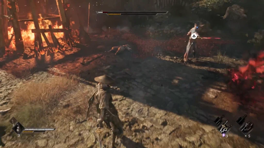 Soul fighting one of the game's bosses