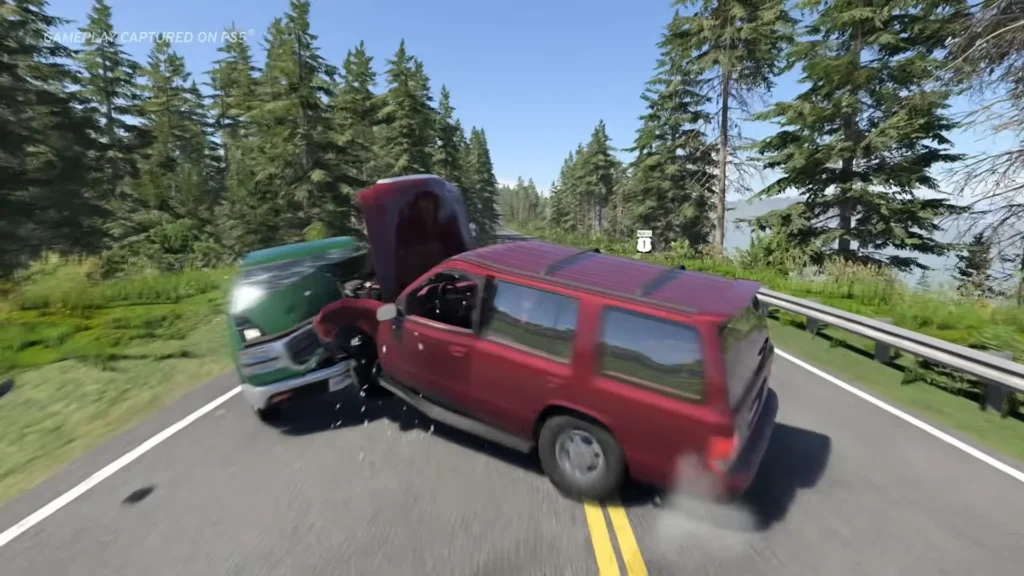 SUV colliding with a vehicle in BeamNG.drive