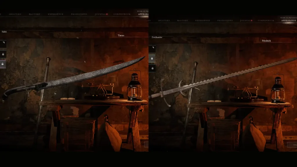Sabre great sword comparison