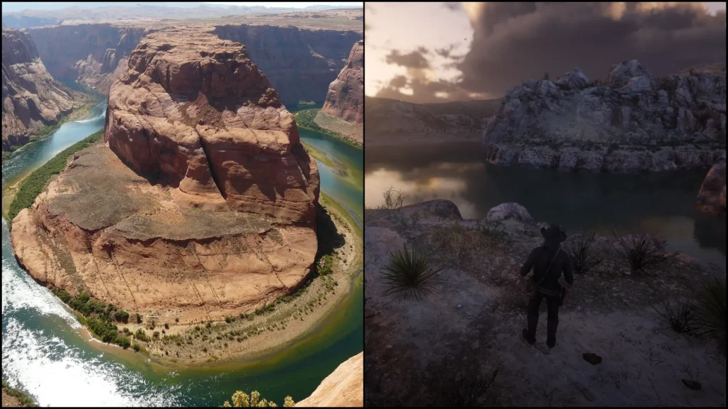 San Luis River and Sea of Coronado in RDR2 compared with Colorado River and Lake Havasu