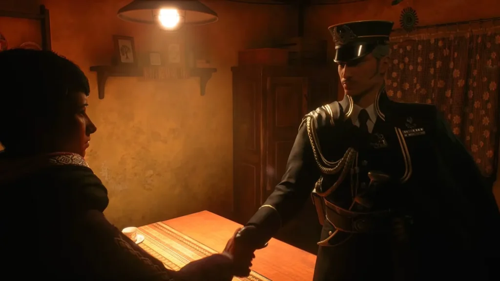 Shadow 22 Colonel Girish Toprak in an Ace Combat 8 cutscene