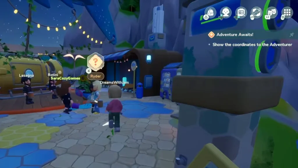 Show the Coordinates to the Adventurer