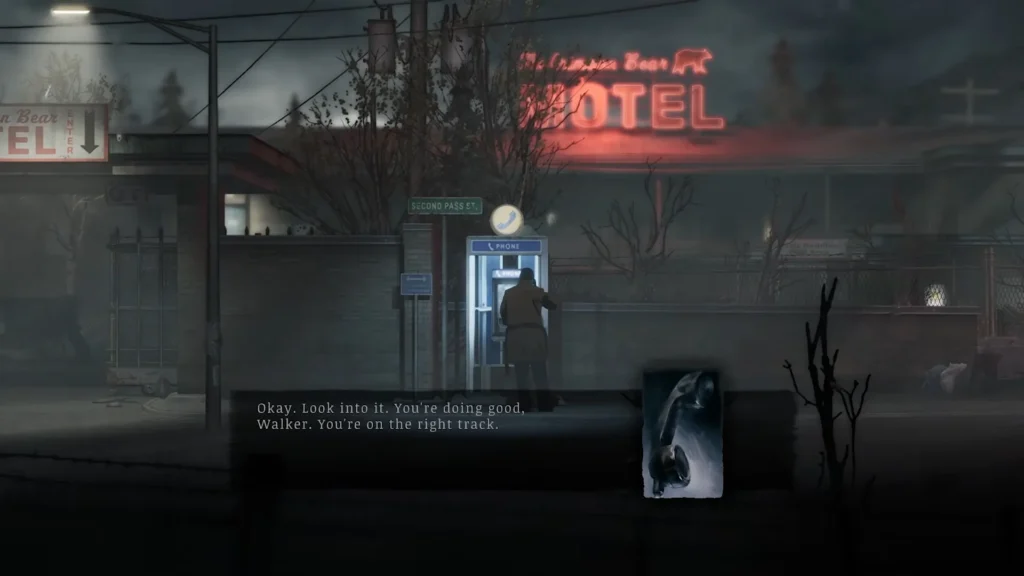 Silver Pines Answer the phone outside the motel