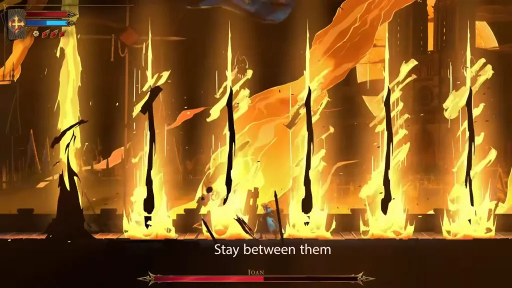 Stay between fiery balls