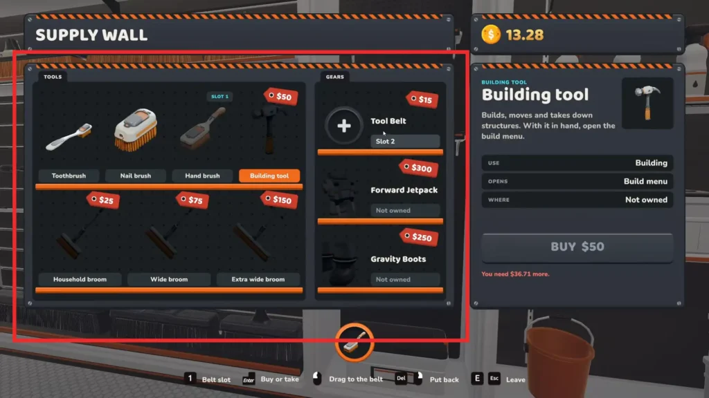 Supply wall of Moon Sweepers
