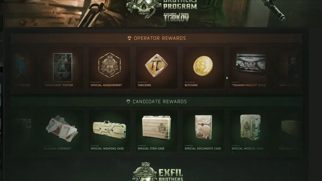 Tarkov EXFIL Brothers Rewards
