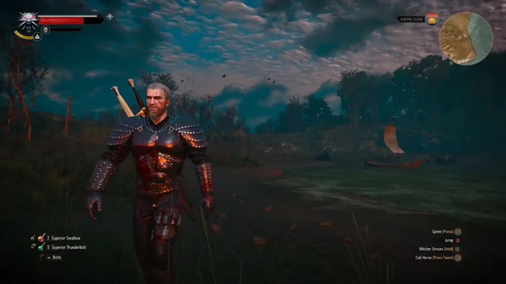 The Witcher 3 Geralt walking in heavy armor