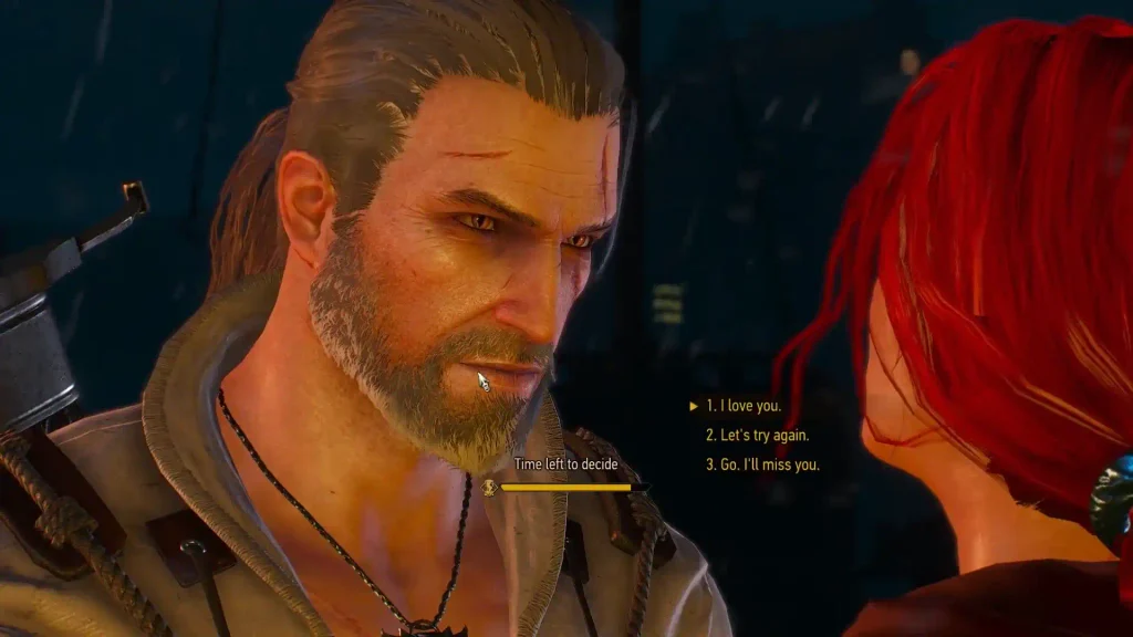 The Witcher 3 Geralt confesses his love to Triss