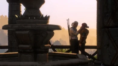 The Witcher 3 Triss Romance Geralt and Triss kiss at the ending
