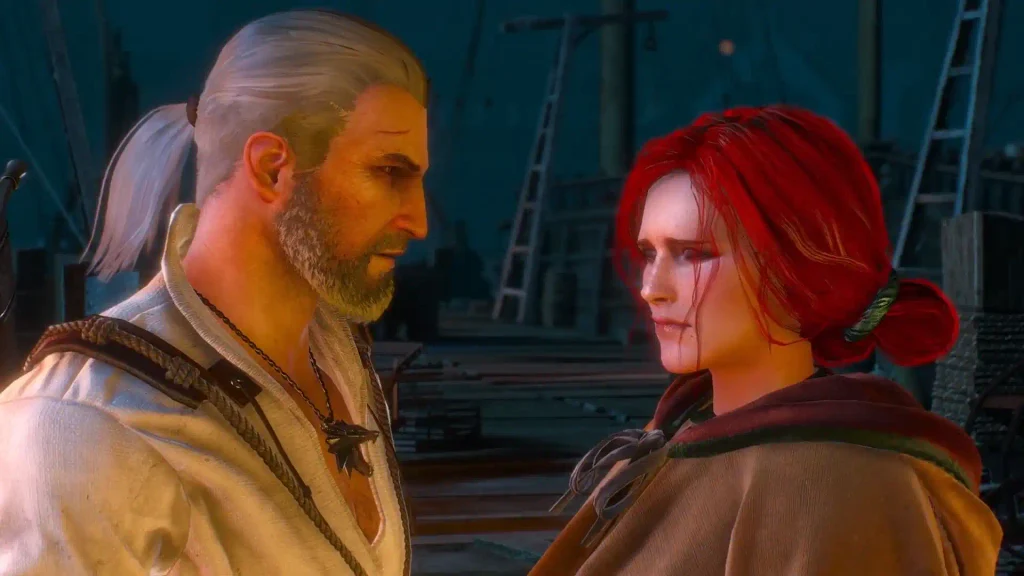 The Witcher 3 Triss and Geralt at the docks