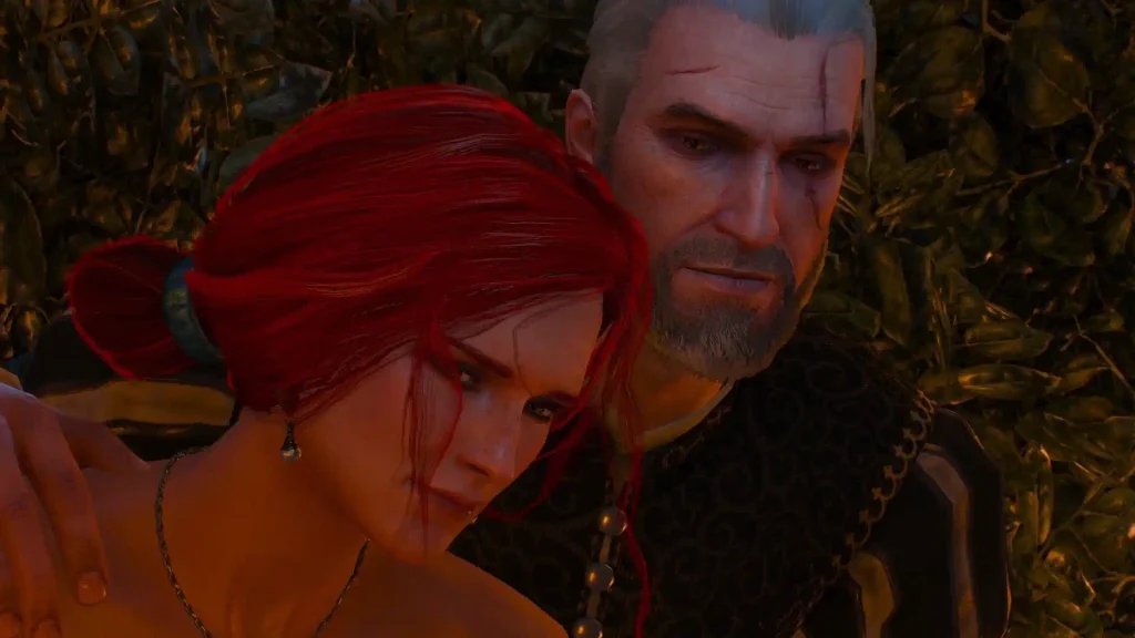 Geralt cuddles with Triss