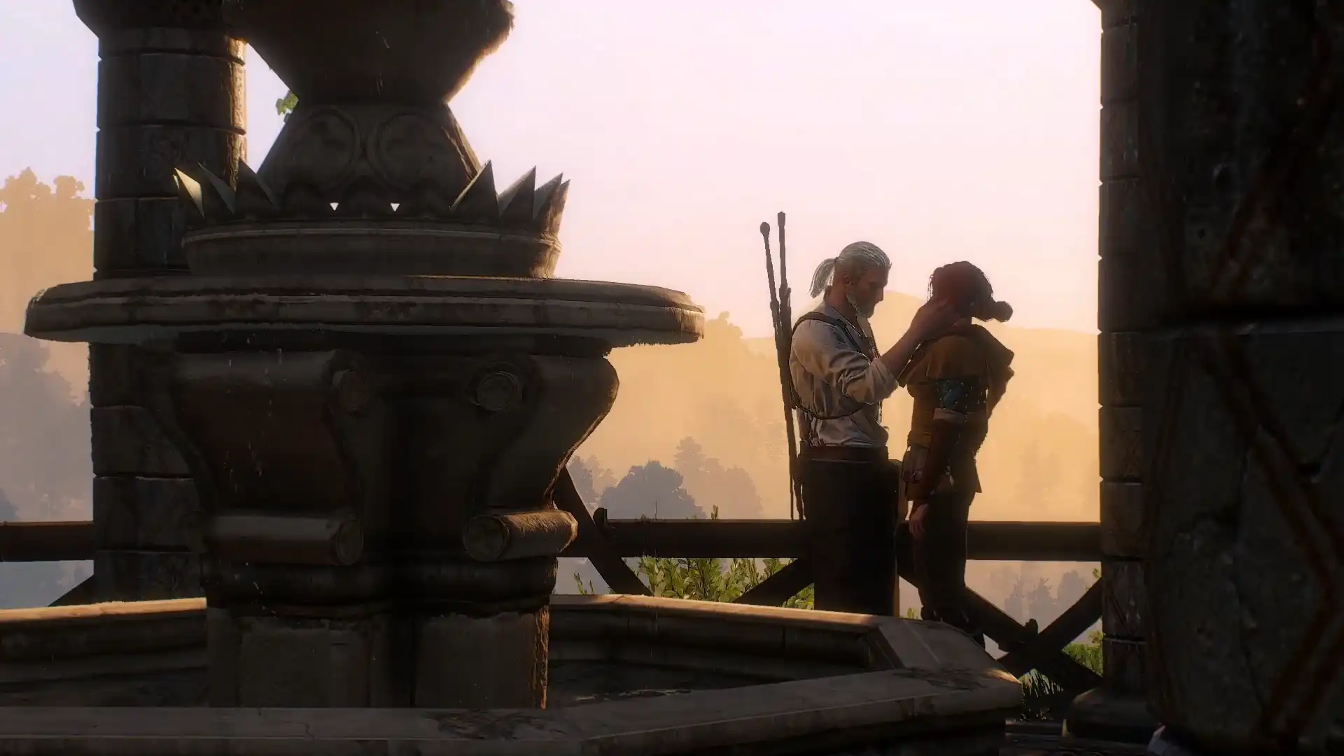 The Witcher 3 Triss Romance Geralt and Triss kiss at the ending