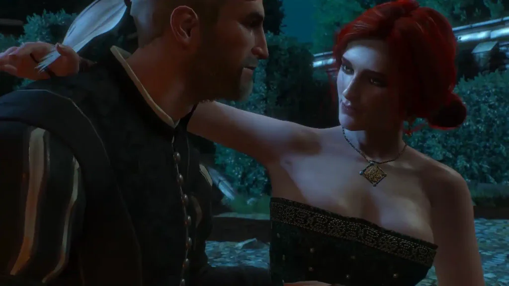 Witcher 3 Triss and Geralt kissed as the fireworks went off