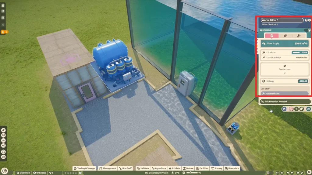 Water Filter section in Zoo planet 2