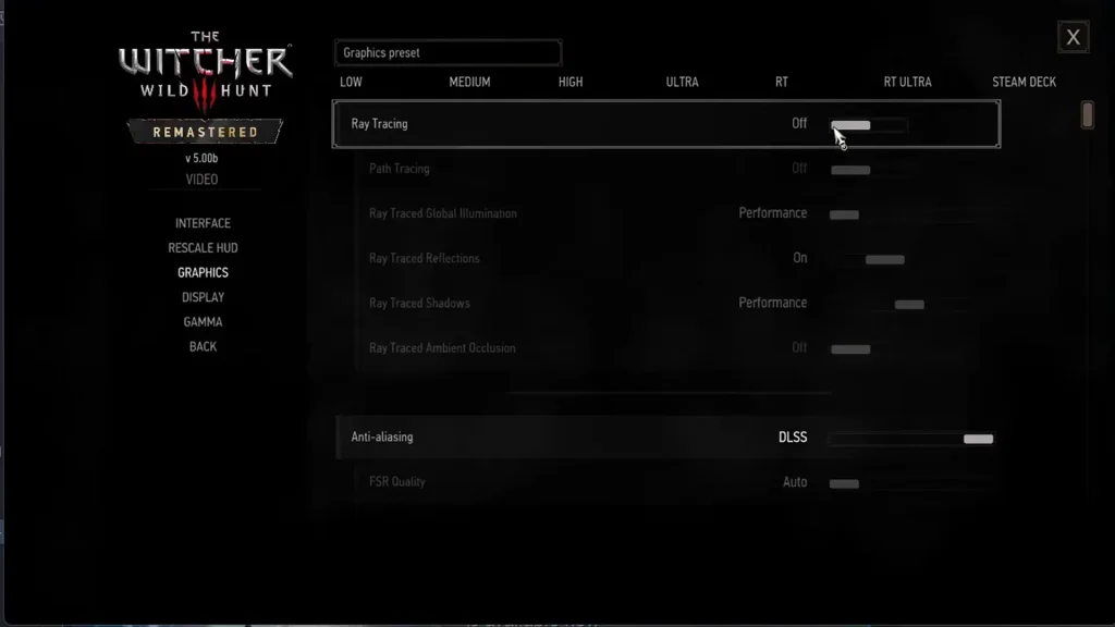 Witcher 3 Remastered Black Screen Graphic Settings Fix