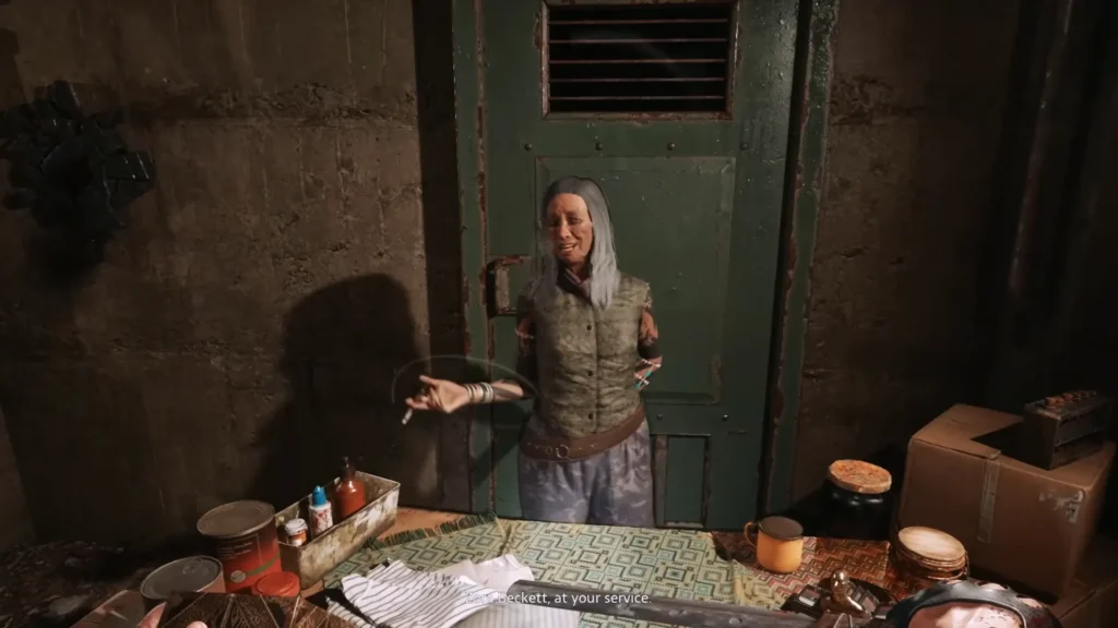 Zora Beckett, the mysterious Eremite merchant in Clive Barker's Hellraiser Revival.