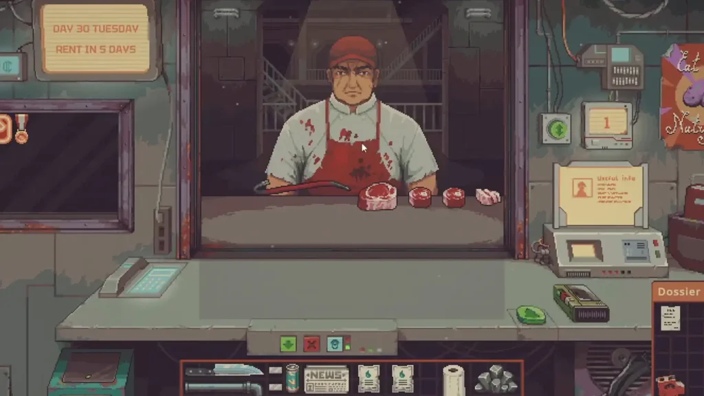 Butcher at counter