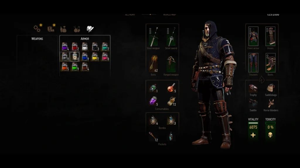 Geralt wearing the Cat Gear set