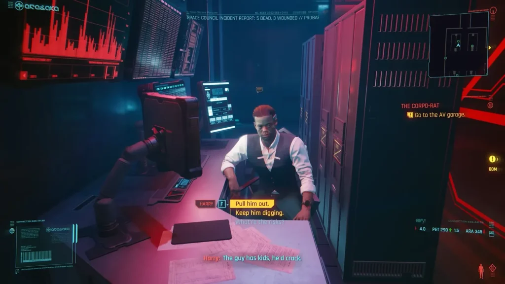 harry in Corpo lifepath of Cyberpunk 2077