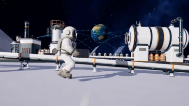 A fully fleshed-out lunar base in Moon Sweepers