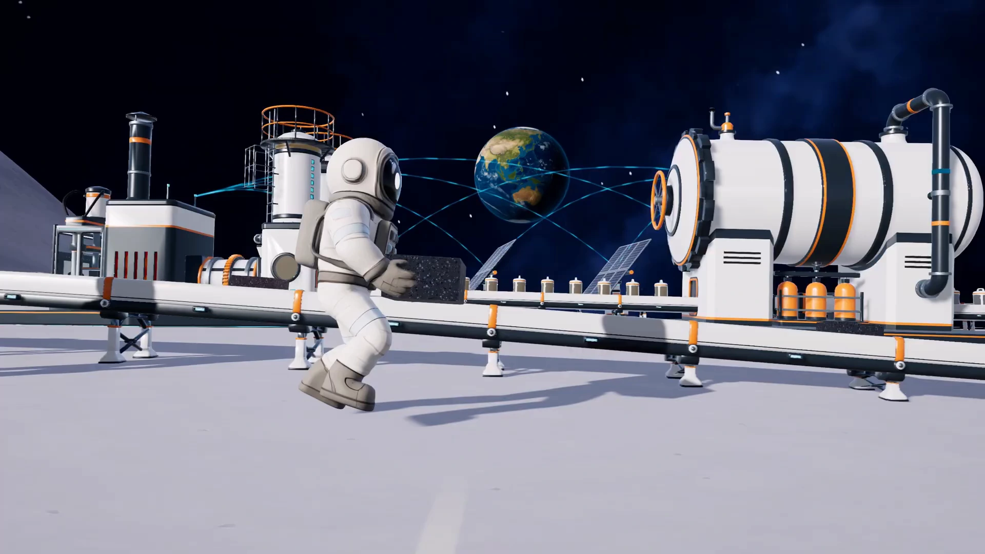 A fully fleshed-out lunar base in Moon Sweepers