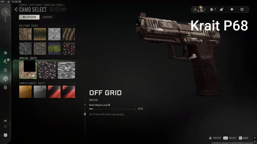 mw4 krait p68 off grid camo