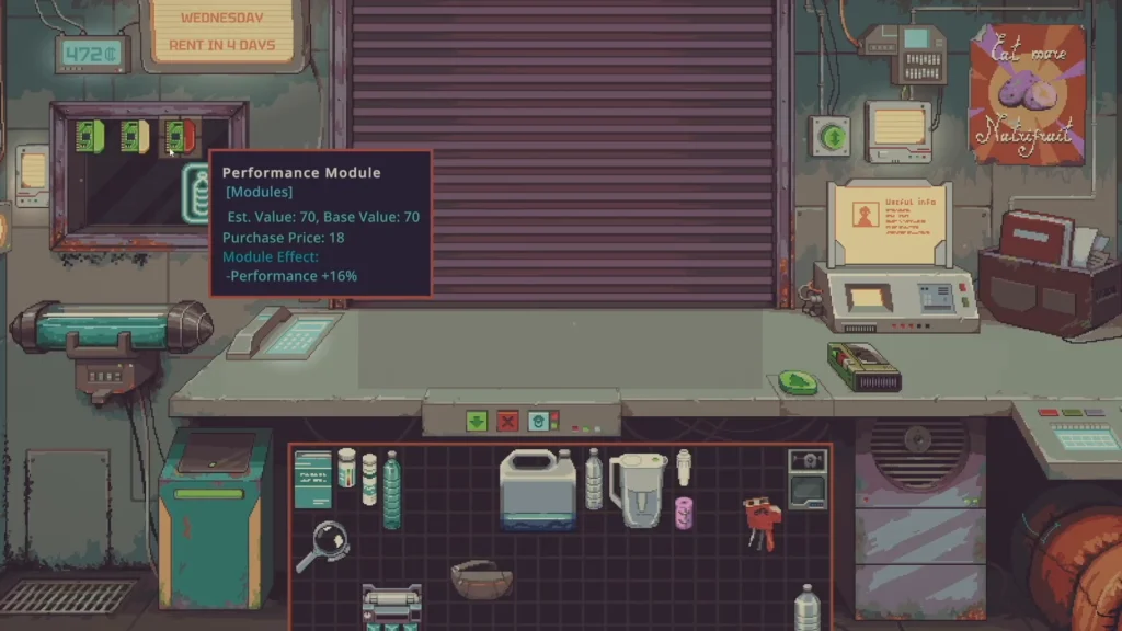 the performance module in the game's inventory