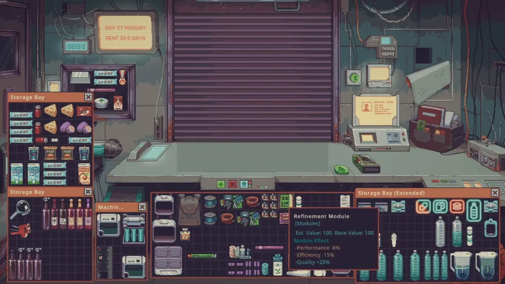 the refinement module in the game's inventory