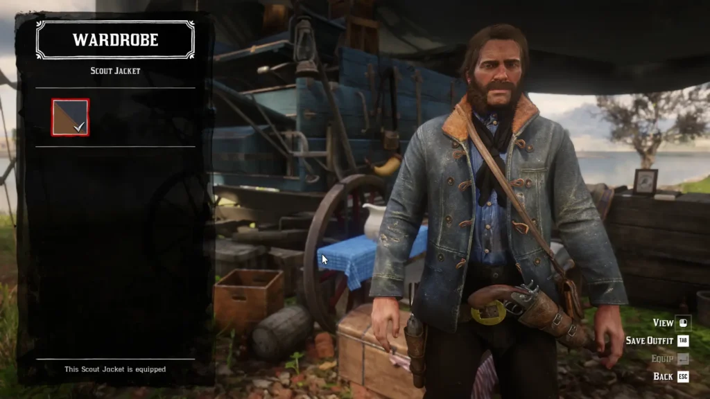 Arthur wearing Pearson's unique denim Scout Jacket