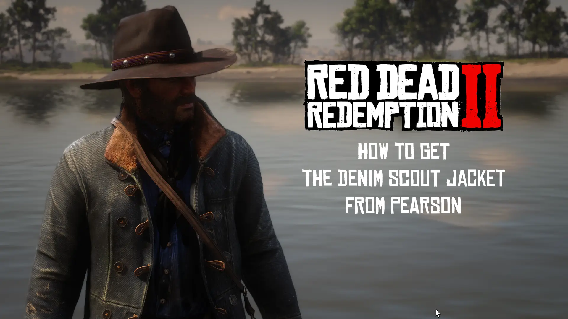 Arthur wearing Pearson's unique denim Scout Jacket in RDR2.